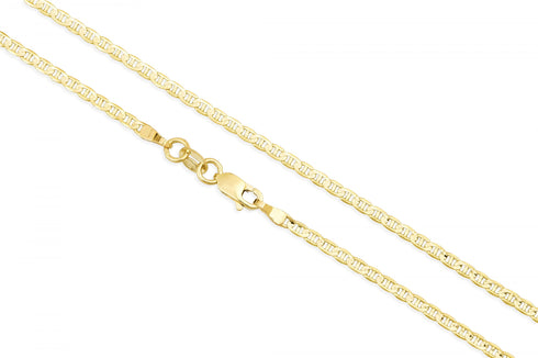 14k Yellow Gold 1.7mm Mariner Flat Chain Necklace