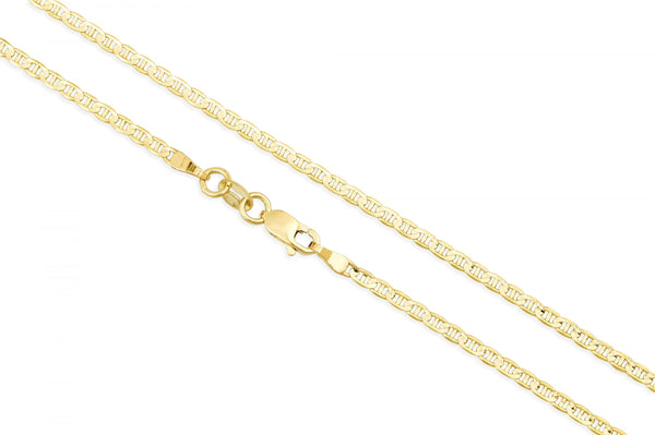 14k Yellow Gold 1.7mm Mariner Flat Chain Necklace