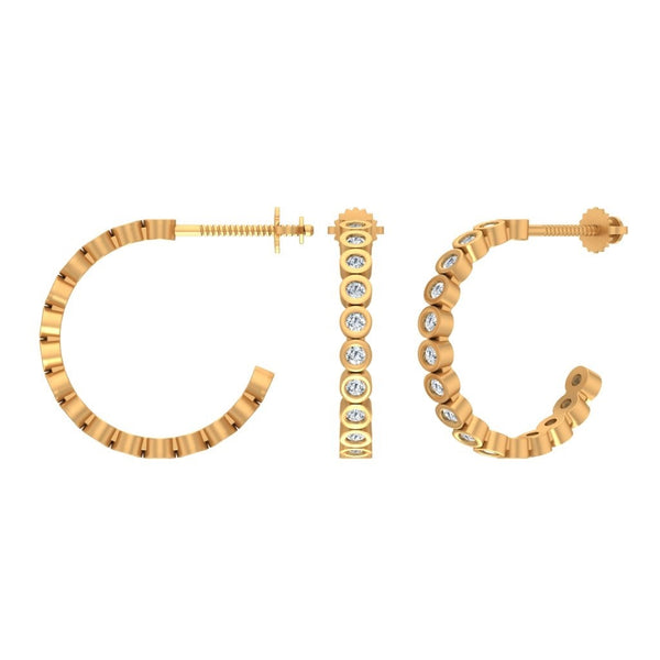 Laetitia Modern Hoop Diamond Earrings