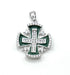Sterling Silver Enamel Jerusalem Hollow Cross Pendant