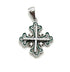 Sterling Silver Enamel Classic Jerusalem Cross Pendant