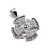Sterling Silver Pave Stone Jerusalem Cross Pendant