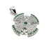 Sterling Silver Pave Stone Jerusalem Cross Pendant