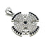 Sterling Silver Pave Stone Jerusalem Cross Pendant