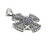 Sterling Silver Pave Stone Jerusalem Cross Pendant
