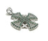 Sterling Silver Pave Stone Jerusalem Cross Pendant