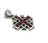 Sterling Silver With Colored Stone Jerusalem Cross Pendant