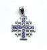 Sterling Silver With Colored Stone Jerusalem Cross Pendant