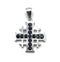 Sterling Silver With Colored Stone Jerusalem Cross Pendant
