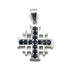 Sterling Silver With Colored Stone Jerusalem Cross Pendant