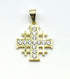 Sterling Silver With Stone Jerusalem Cross Pendant