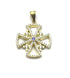 Sterling Silver Colored Stone Jerusalem Cross Pendant