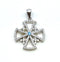 Sterling Silver Colored Stone Jerusalem Cross Pendant