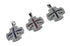 Sterling Silver Colored Pave Stone Jerusalem Cross Pendant