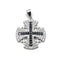 Sterling Silver Colored Pave Stone Jerusalem Cross Pendant