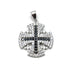 Sterling Silver Colored Pave Stone Jerusalem Cross Pendant