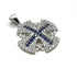 Sterling Silver Colored Pave Stone Jerusalem Cross Pendant