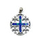 Sterling Silver with Stone of Israel Jerusalem Cross Pendant
