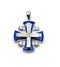 Sterling Silver Enamel with Opal Jerusalem Cross Pendant
