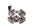 Sterling Silver Enamel Solid Jerusalem Cross Pendant