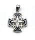 Sterling Silver Enamel Solid Jerusalem Cross Pendant