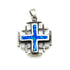 Sterling Silver with Opal Jerusalem Cross Pendant