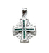 Sterling Silver with Opal Jerusalem Cross Pendant