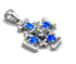 Sterling Silver with Opal Jerusalem Cross Pendant