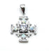 Sterling Silver with Opal Jerusalem Cross Pendant