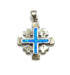 Sterling Silver with Opal Jerusalem Cross Pendant