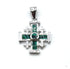 Sterling Silver with Opal Jerusalem Cross Pendant