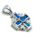 Sterling Silver with Opal Jerusalem Cross Pendant