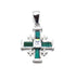 Sterling Silver with Opal Jerusalem Cross Pendant