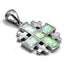 Sterling Silver with Opal Jerusalem Cross Pendant