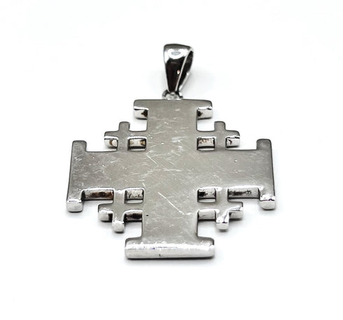 Sterling Silver Classic Jerusalem Cross Pendant