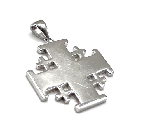 Sterling Silver Classic Jerusalem Cross Pendant