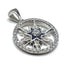 Sterling Silver Round Star Of Bethlehem Pendant