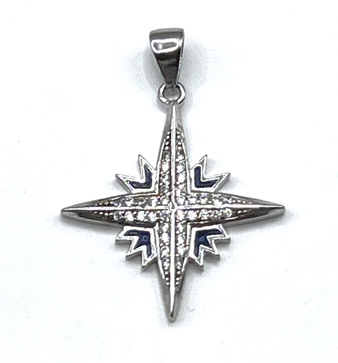 Sterling Silver Modern Star Of Bethlehem Pendant
