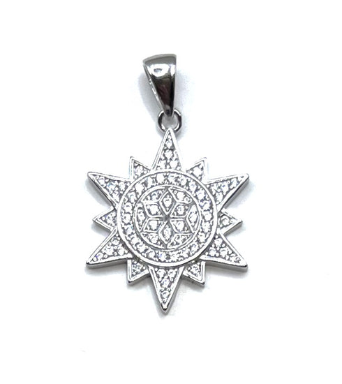 Sterling Pave Star Of Bethlehem Pendant