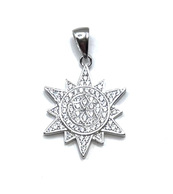Sterling Pave Star Of Bethlehem Pendant