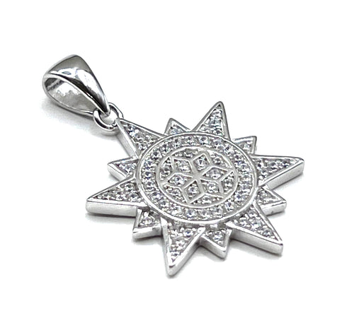 Sterling Pave Star Of Bethlehem Pendant
