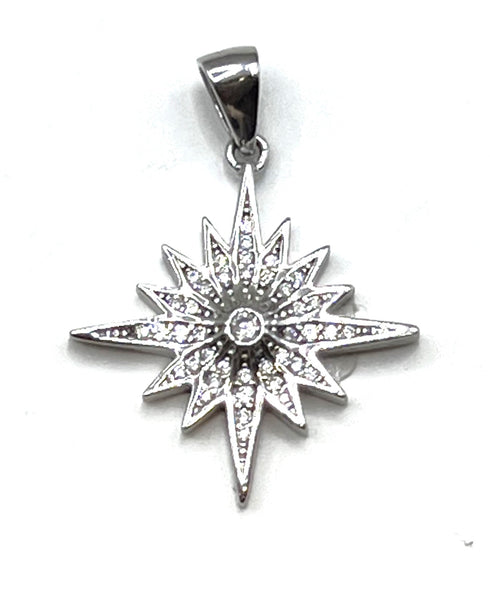 Sterling Pave Star Of Bethlehem Pendant