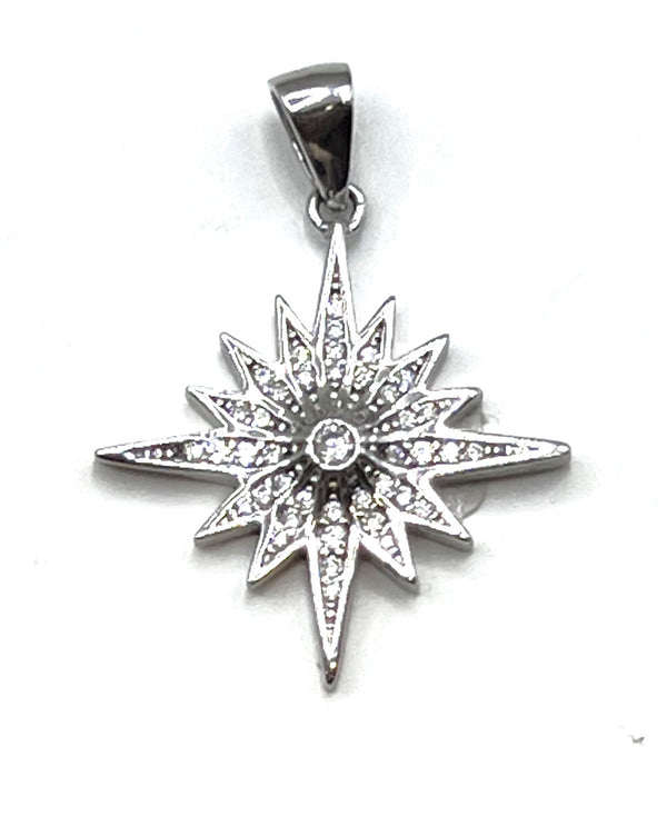 Sterling Pave Star Of Bethlehem Pendant