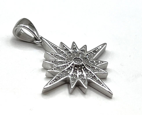 Sterling Pave Star Of Bethlehem Pendant