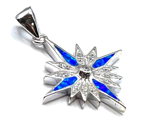 Sterling with Opal Star Of Bethlehem Pendant