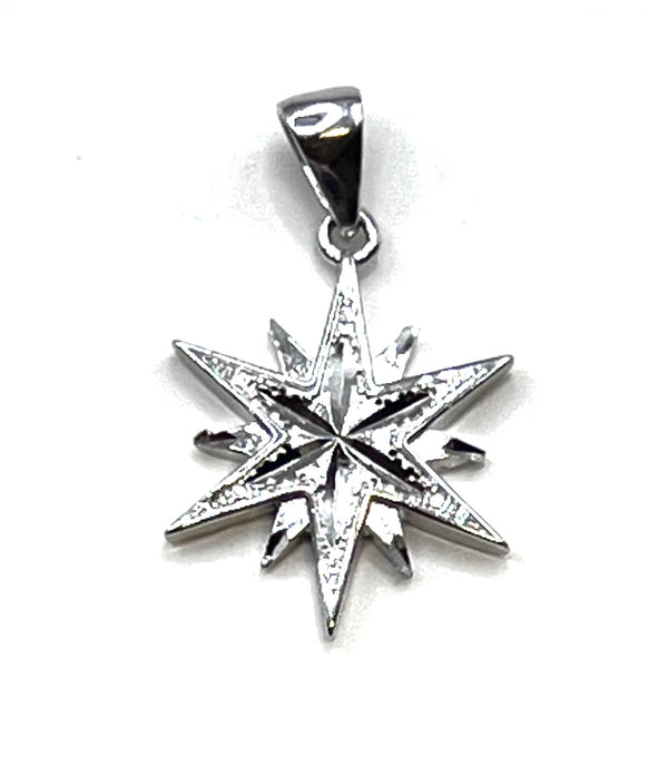 Sterling Shiny Star Of Bethlehem Pendant