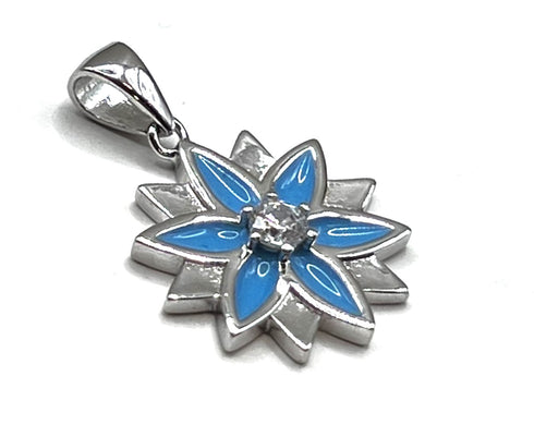Sterling with Enamel Star Of Bethlehem Pendant
