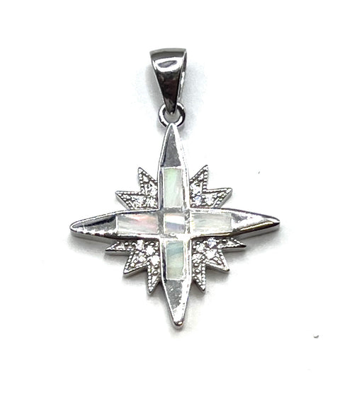 Sterling with Opal Star Of Bethlehem Pendant