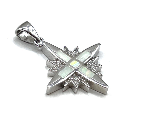 Sterling with Opal Star Of Bethlehem Pendant
