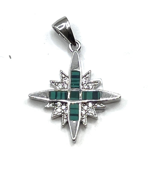 Sterling with Opal Star Of Bethlehem Pendant